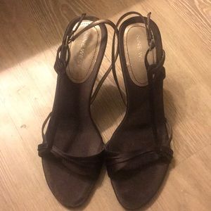 Nine West NWACCOLIA Brown Satin Heels
